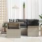 Preview: 5-teiliges Garten-Sofa-Set mit Kissen hellgrau Poly-Rattan