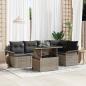 Preview: ARDEBO.de - 6 Teiliges Garten Sofa Set mit Kissen Grau Poly Rattan