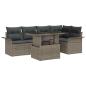 Preview: 6 Teiliges Garten Sofa Set mit Kissen Grau Poly Rattan