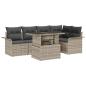Preview: Gartensofa-set mit Kissen 6 pcs Hellgrau Poly-Rattan