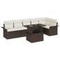 Preview: Gartensofa-set mit Kissen 7 pcs Braun Poly-Rattan