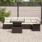 Preview: Gartensofa-set mit Kissen 7 pcs Braun Poly-Rattan