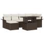 Preview: Gartensofa-set mit Kissen 7 pcs Braun Poly-Rattan