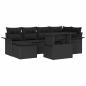 Preview: Gartensofa-set mit Kissen 7 pcs Schwarz Poly-Rattan