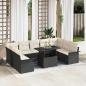 Preview: ARDEBO.de - 10-teiliges Garten-Sofa-Set mit Kissen Schwarz Poly-Rattan