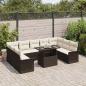 Preview: 10-teiliges Garten Sofa Set mit Kissen Braun Poly Rattan