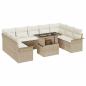 Preview: 10-teiliges Gartensofa-Set mit Kissen Beige Poly Rattan