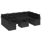 Preview: 10-teiliges Garten-Sofa-Set mit Kissen Schwarz Poly-Rattan