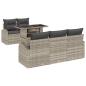 Preview: 6-teiliges Garten Sofa Set mit Kissen Hellgraues Poly Rattan