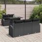 Preview: 6-teiliges Garten-Sofa-Set mit Kissen Schwarz Poly-Rattan