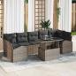 Preview: ARDEBO.de - 8-teiliges Garten Sofa Set mit Kissen Grau Poly Rattan