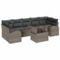 Preview: 8-teiliges Garten Sofa Set mit Kissen Grau Poly Rattan