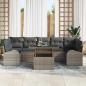 Preview: 8-teiliges Garten Sofa Set mit Kissen Grau Poly Rattan