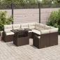 Preview: 9-teiliges Garten-Sofa-Set mit Kissen Braun Poly-Rattan