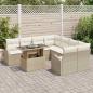 Preview: 9-teiliges Garten Sofa Set mit Kissen Beige Poly Rattan