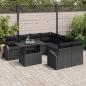 Preview: Gartensofa-set 9 stk. Schwarz Poly-Rattan
