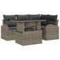 Preview: 5-teiliges Garten-Sofa-Set mit Kissen Grau Poly Rattan