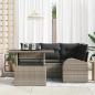 Preview: 5-teiliges Garten-Sofa-Set mit Kissen Grau Poly Rattan