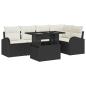 Preview: 6-teiliges Garten-Sofa-Set mit Kissen Schwarz Poly-Rattan