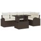 Preview: 6-teiliges Garten Sofa Set mit Kissen Braun Poly Rattan
