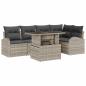 Preview: 6-teiliges Garten-Sofa-Set mit Kissen, Hellgrau, Poly-Rattan