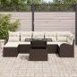 Preview: ARDEBO.de - 8-teiliges Garten Sofa Set mit Kissen Braun Poly Rattan