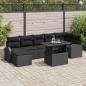 Preview: ARDEBO.de - 8-teiliges Garten Sofa Set mit Kissen Schwarz Poly Rattan
