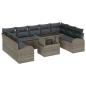 Preview: 10-teiliges Garten-Sofa-Set mit Kissen Grau Poly-Rattan