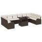 Preview: Gartensofa-set mit Speicher 11 pcs Braun und Creme Poly-Rattan