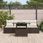 Preview: Garten-Sofa-Set mit Kissen 5 pcs Braun und Creme Poly-Rattan