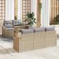 Preview: ARDEBO.de - 6-teiliges Garten Sofa Set mit Kissen Beige Poly Rattan
