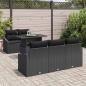 Preview: 6-teiliges Garten Sofa Set mit Kissen Schwarz Poly Rattan