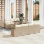 Preview: ARDEBO.de - 8-teiliges Garten-Sofa-Set mit Kissen beige Poly-Rattan