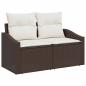 Preview: 9-teiliges Garten Sofa Set mit Kissen Braun Poly Rattan