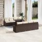 Preview: Gartensofa-set mit Kissen 7 pcs Braun und Creme Poly-Rattan