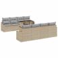 Preview: ARDEBO.de - 9-teiliges Garten Sofa Set mit Kissen Beige Poly Rattan
