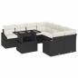 Preview: 9-teiliges Garten-Sofa-Set mit Kissen Schwarz Poly-Rattan