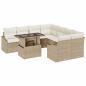 Preview: 9-teiliges Garten Sofaset mit Kissen Beige Poly Rattan