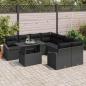 Preview: 9-teiliges Garten-Sofa-Set mit Kissen Schwarz Poly-Rattan