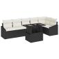 Preview: 7-teiliges Garten-Sofa-Set mit Kissen Schwarz Poly-Rattan