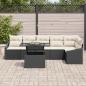 Preview: 7-teiliges Garten-Sofa-Set mit Kissen Schwarz Poly-Rattan