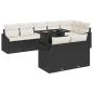 Preview: Gartensofa-set 9 stk. Schwarz und Creme Poly-Rattan