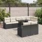 Preview: Gartensofa-set 9 stk. Schwarz und Creme Poly-Rattan