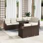 Preview: ARDEBO.de - 9-teiliges Garten Sofaset mit Kissen Braun Poly Rattan