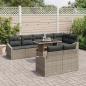 Preview: 9-teiliges Garten Sofa Set mit Kissen Grau Poly Rattan