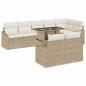 Preview: 9-teilige Garten Sofa Set mit Kissen Beige Poly Rattan