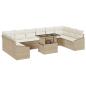 Preview: 11-teiliges Garten-Sofa-Set mit Kissen Beiges Poly-Rattan