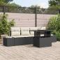 Preview: ARDEBO.de - 5-teiliges Garten-Sofa-Set mit Kissen Schwarz Poly-Rattan