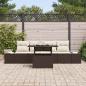 Preview: 5-teiliges Garten-Sofa-Set mit Kissen Braun Poly Rattan