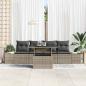 Preview: 5-teiliges Garten-Sofa-Set mit Kissen Grau Poly Rattan